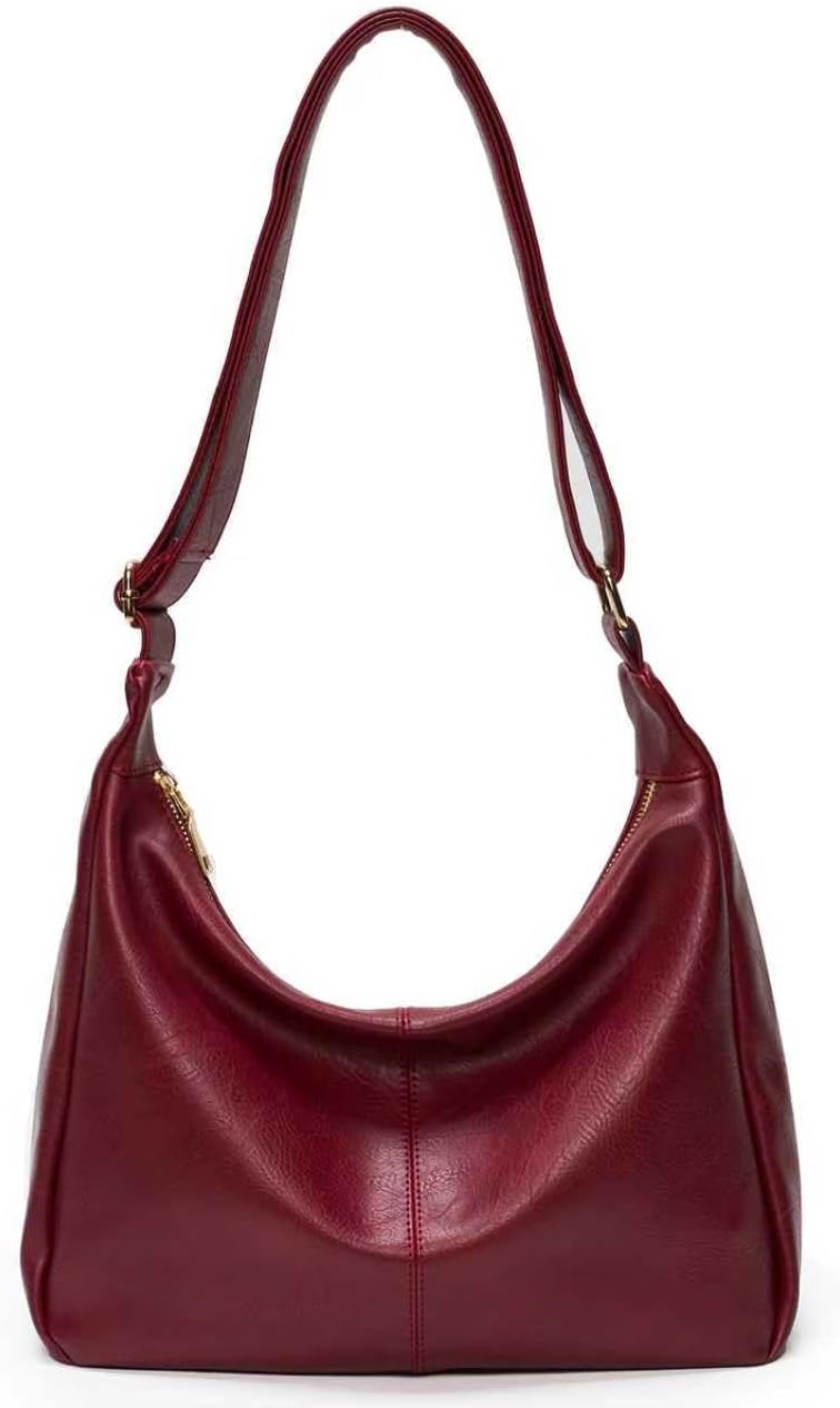 Bags for Women. Ultra Soft Foldable Vegan Leather Shoulder Handbag. Stylish Slouchy Tote Purses