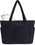 Nature Puffer Tote Bag with Cup Holder & Laptop Compartment & Trolley Sleeve for Travel. Work. Nurse. Women