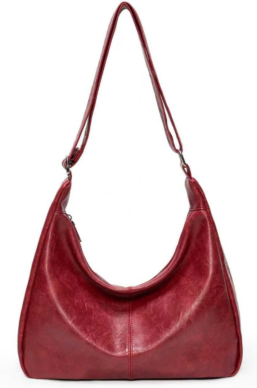Bags for Women. Ultra Soft Foldable Vegan Leather Shoulder Handbag. Stylish Slouchy Tote Purses
