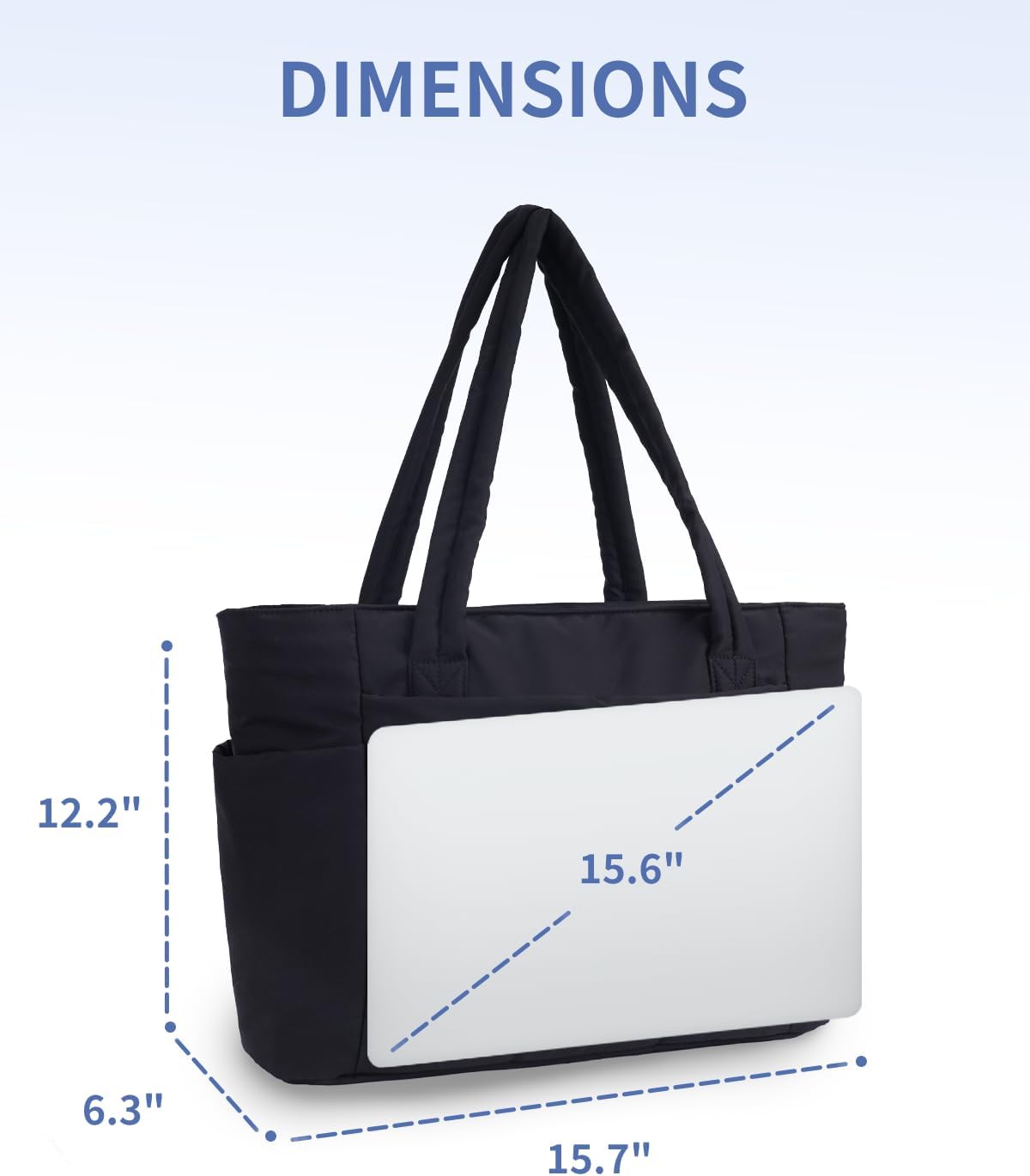 Nature Puffer Tote Bag with Cup Holder & Laptop Compartment & Trolley Sleeve for Travel. Work. Nurse. Women