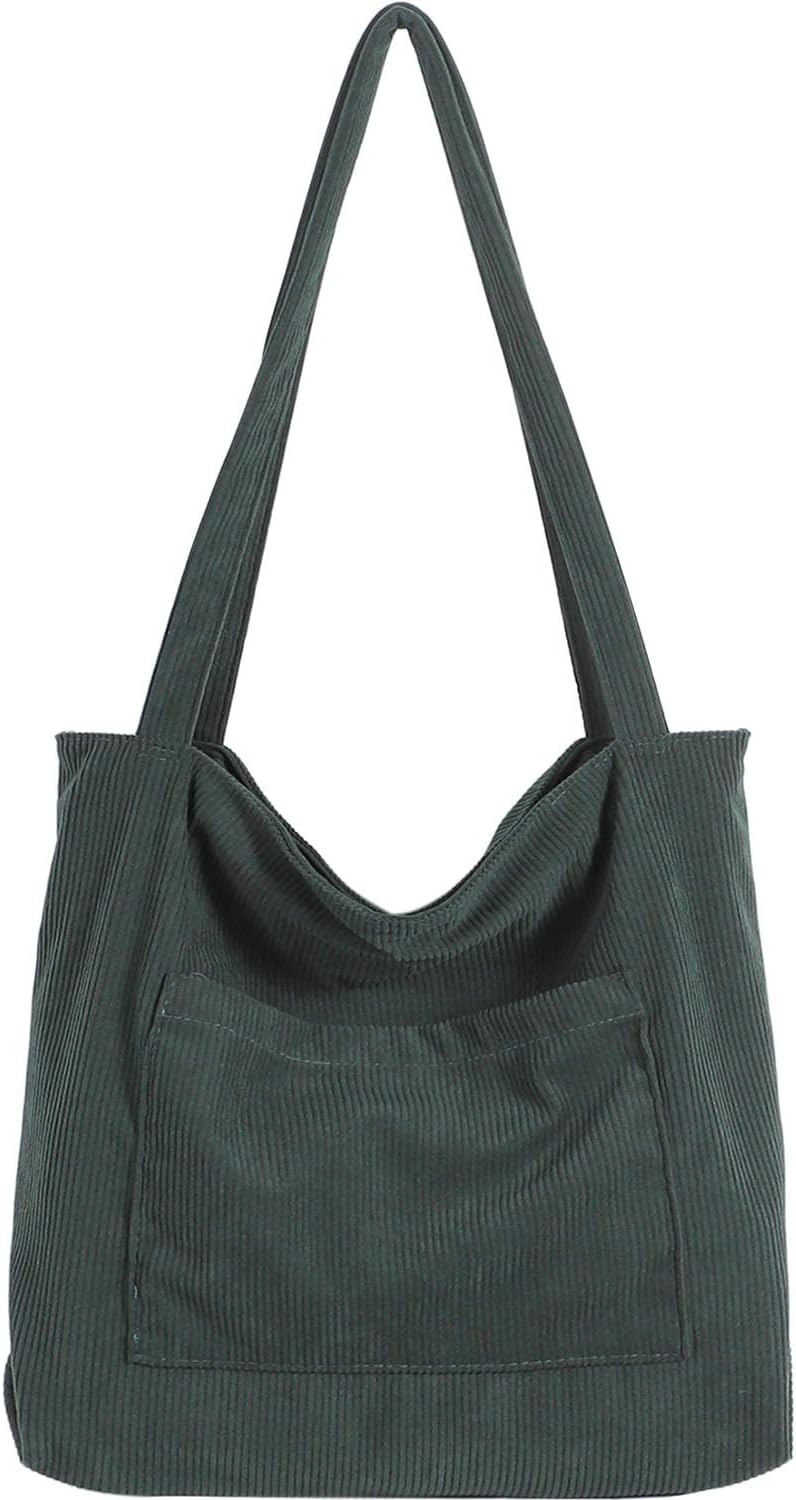 Corduroy Tote Bag. Large Shoulder Hobo Bags Casual Handbags Big Capacity Shopping Work Bag