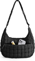 Crossbody Hobo Bag for Women with Adjustable Strap. Quilted Puffy Purses for Women Fluffy Compact Shoulder Handbag