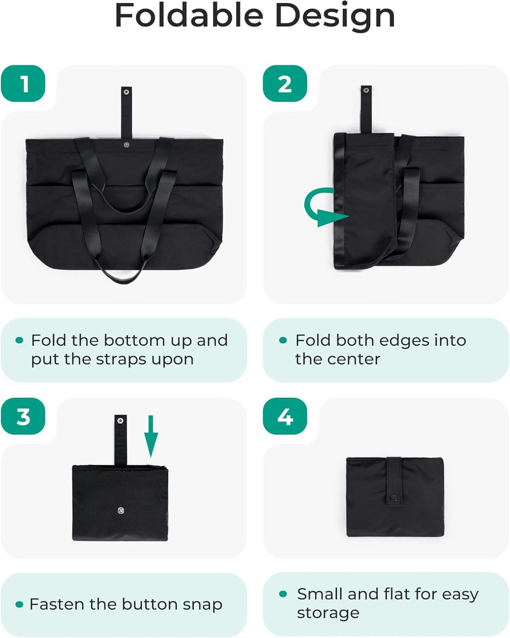 Tote Bag for Women. Foldable Tote Bag With Zipper Travel Large Shoulder Bag Handbag for Work