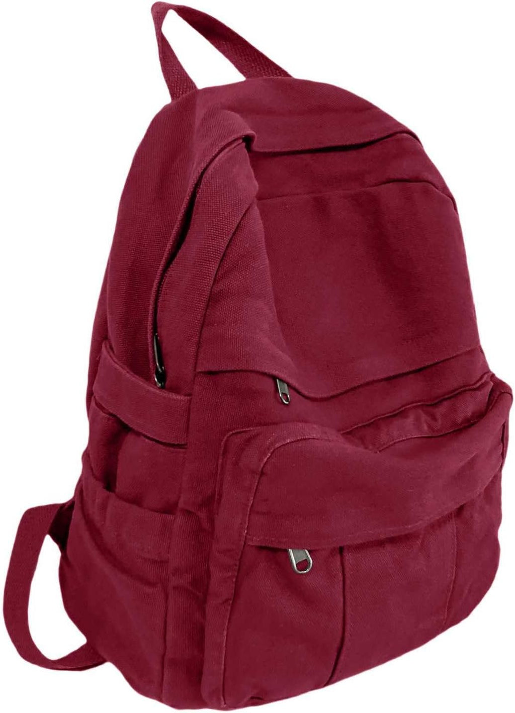 Coffee Brown Canvas Backpack for Women & Men Retro Aesthetic Rucksack Basic Backpack for High School/College Students Travel Laptop Bag