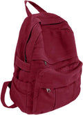Coffee Brown Canvas Backpack for Women & Men Retro Aesthetic Rucksack Basic Backpack for High School/College Students Travel Laptop Bag