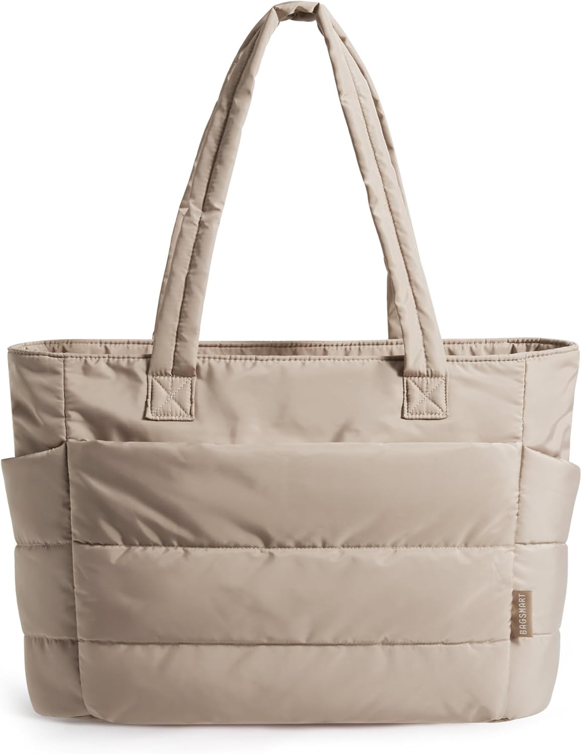 BAGSMART Tote Bag for Women. Lightweight Puffy Tote Bag with Compartments Shoulder Bag Handbag for Travel. Work. Gym | Lightweight. Puffy. Quilted. for Travel. Work