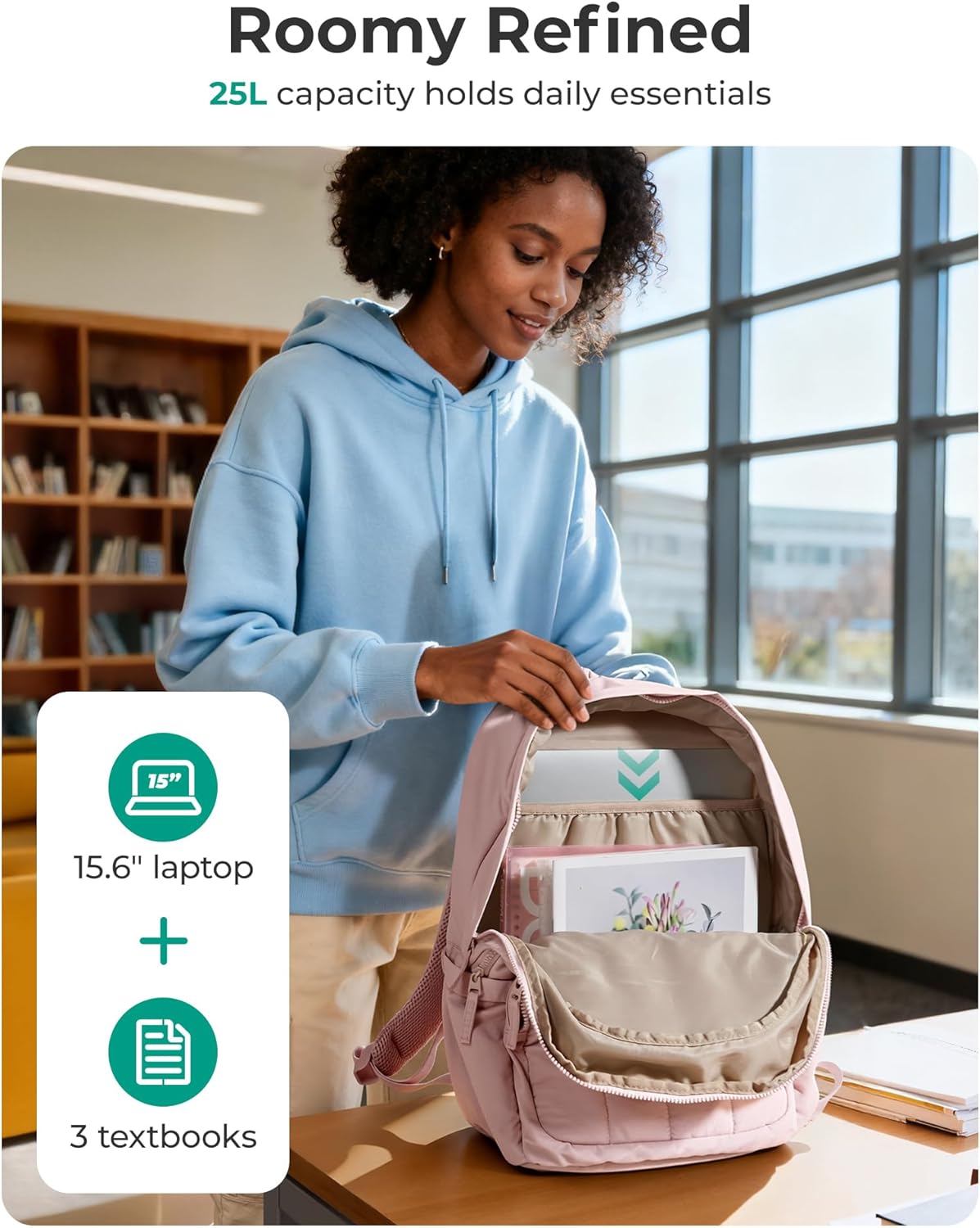 Womens Backpack Small Travel Laptop Backpack for Women. Quilted College Laptop Bookbag. Work Back Pack for Women. Cute Computer Water-Resistant Casual Daypack. Puffer Camel