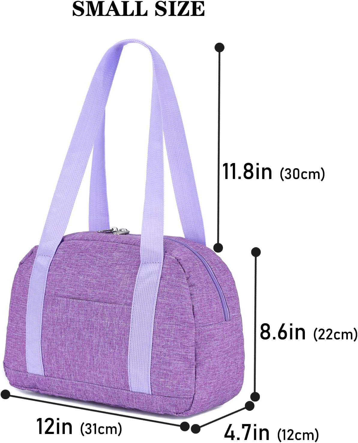 Mini Gym Bag for Women Girls. 12 inch Small Gym Tote. Lightweight Small Carry On Duffle Bag for Travel Sports