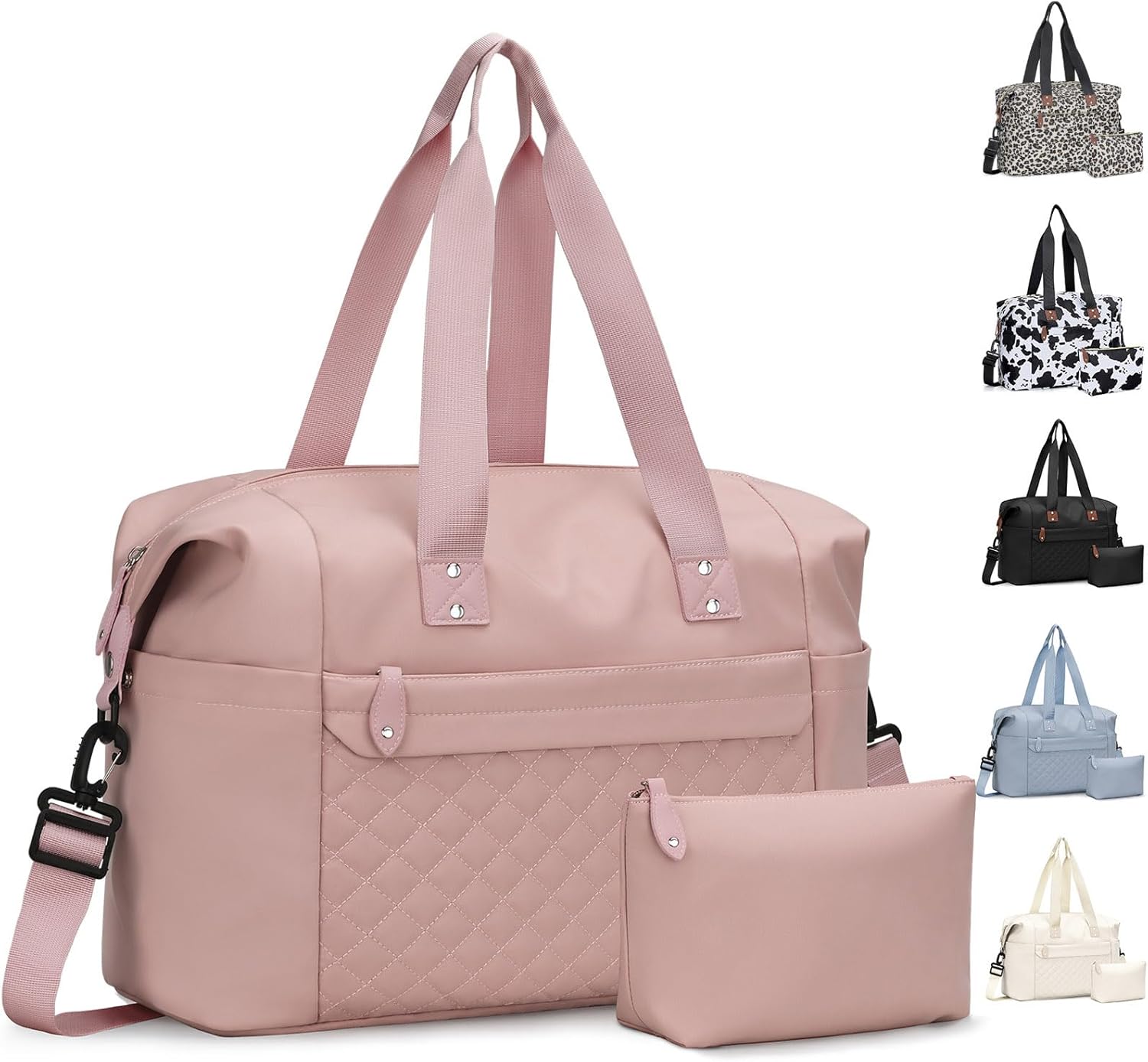 Travel Duffle Bag. Waterproof Weekender Overnight Hospital Bags for Women Men with Toiletry Bag Lightweight Carry on Personal Item Duffle Gym Bag for Travel. Airplanes. Sports