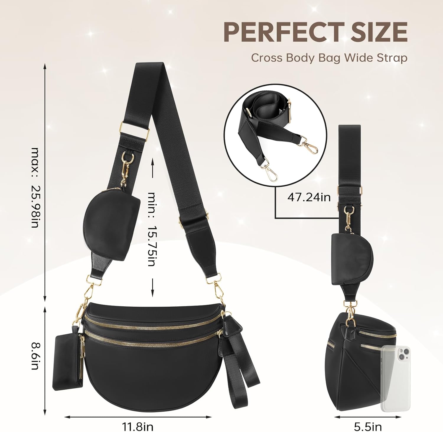 Cross Body Bag for Women Bum Bag Checkered Belt Bags Fanny Packs for Girls Travel Purse Fashion Waist Packs Crossbody Nylon Purse Trendy Shoulder Bags for Womens