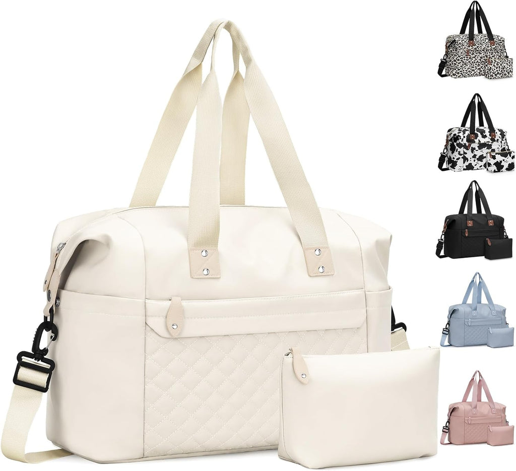 Travel Duffle Bag. Waterproof Weekender Overnight Hospital Bags for Women Men with Toiletry Bag Lightweight Carry on Personal Item Duffle Gym Bag for Travel. Airplanes. Sports