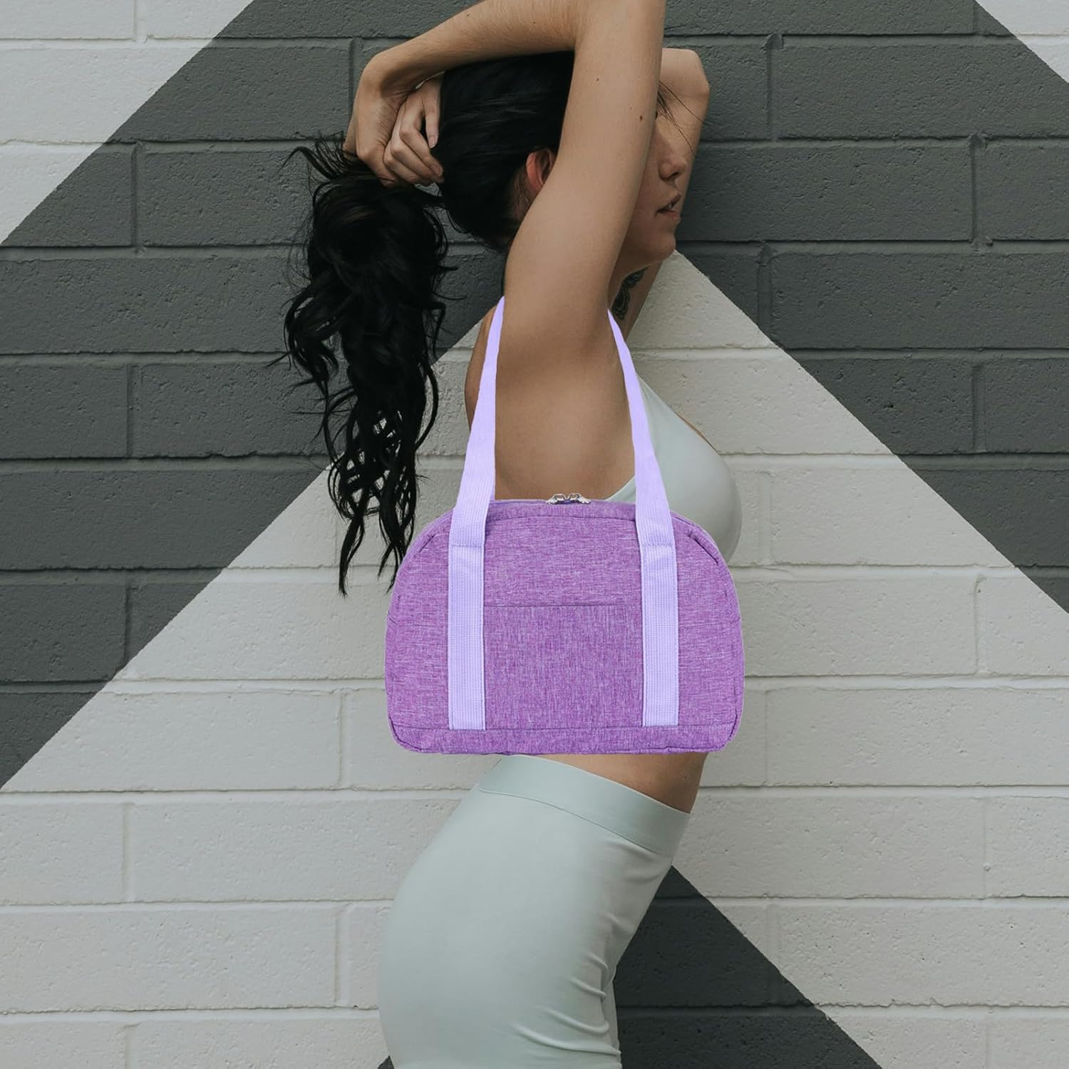 Mini Gym Bag for Women Girls. 12 inch Small Gym Tote. Lightweight Small Carry On Duffle Bag for Travel Sports