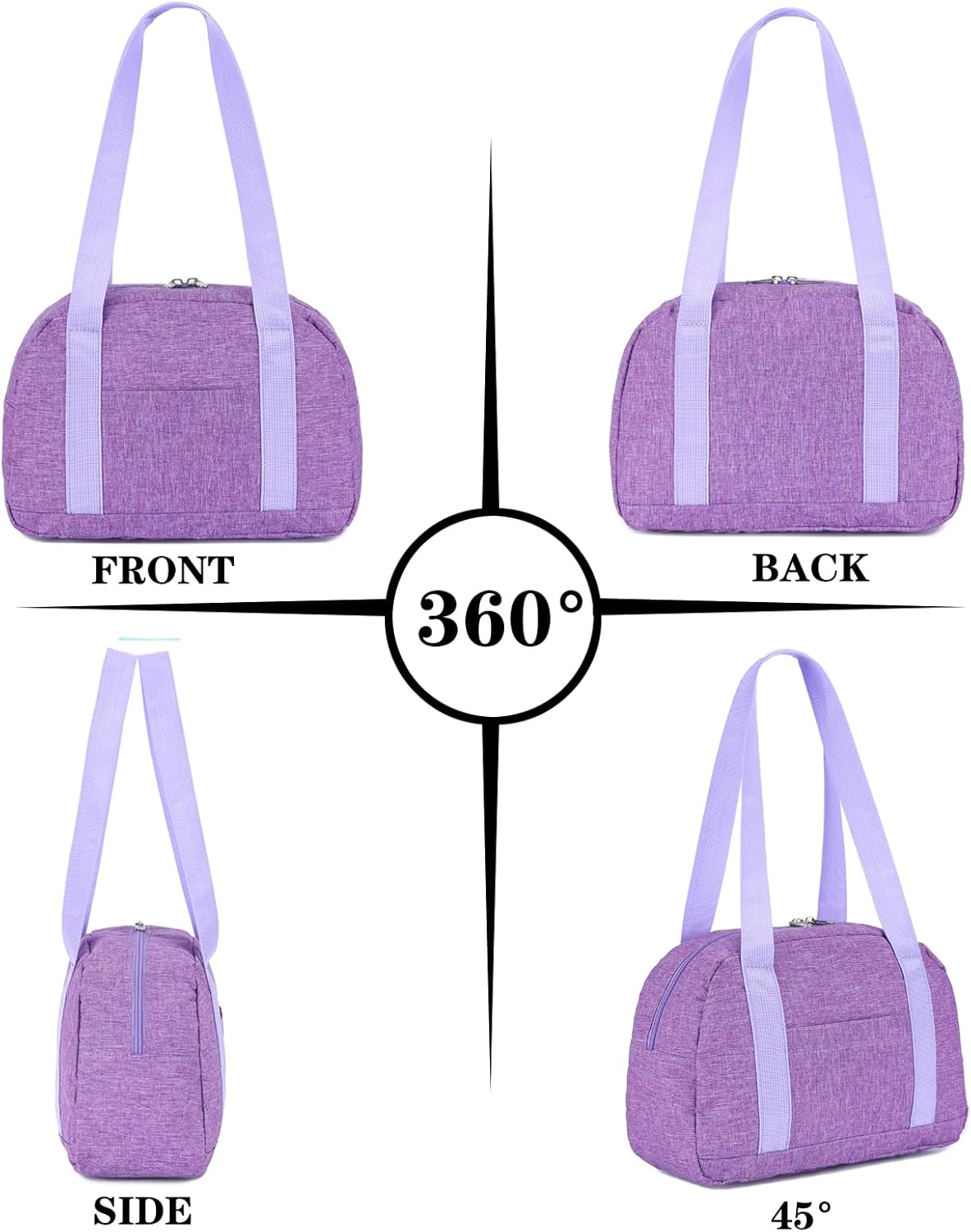 Mini Gym Bag for Women Girls. 12 inch Small Gym Tote. Lightweight Small Carry On Duffle Bag for Travel Sports