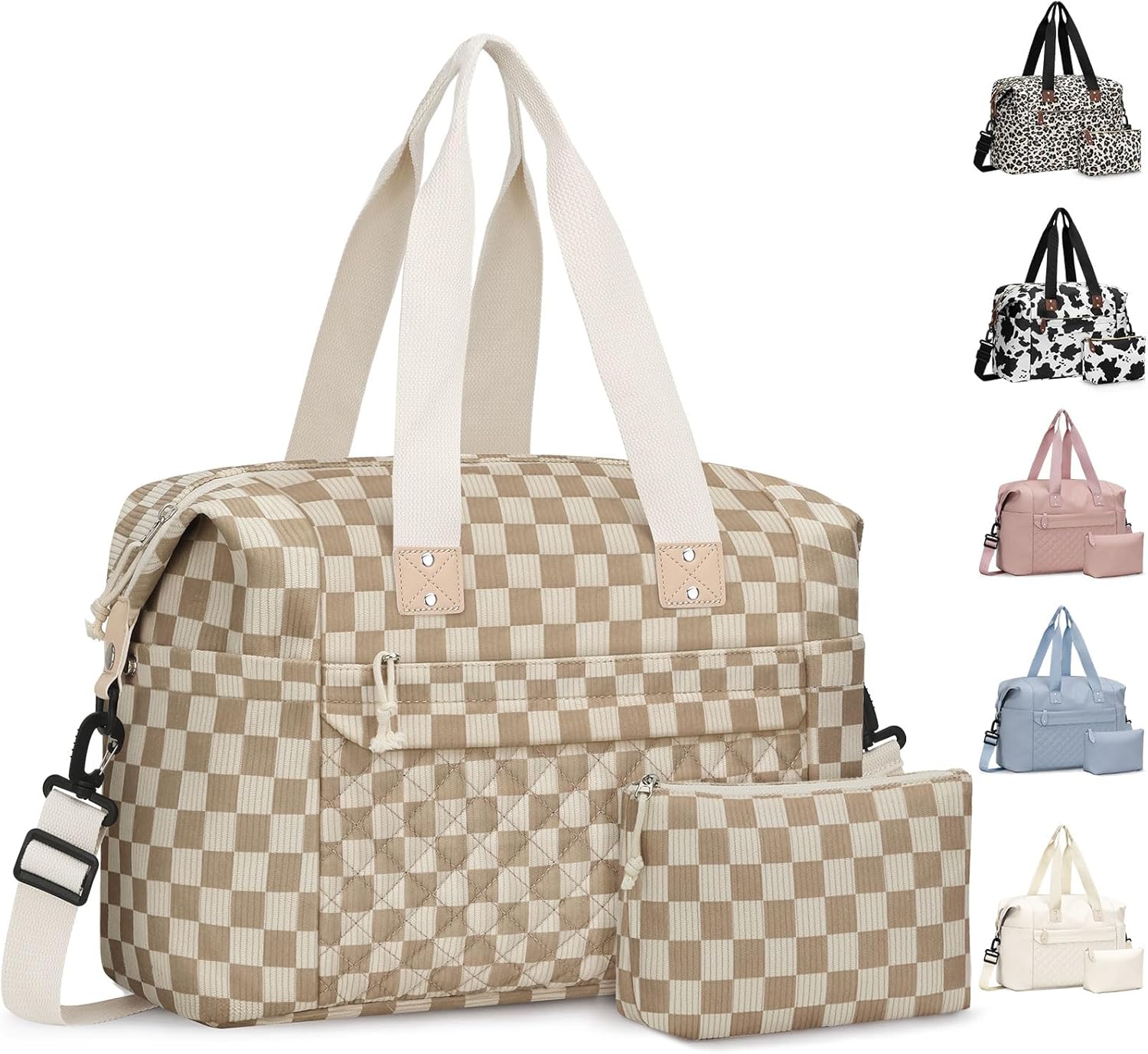 Travel Duffle Bag. Waterproof Weekender Overnight Hospital Bags for Women Men with Toiletry Bag Lightweight Carry on Personal Item Duffle Gym Bag for Travel. Airplanes. Sports