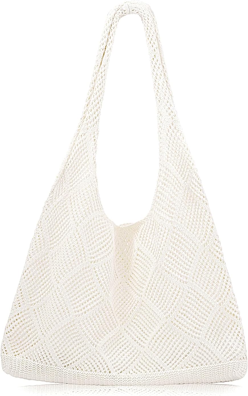 Tote bag Summer Beach Bag for Women Aesthetic Mesh Tote Bag Hippie Bag Knit Bag