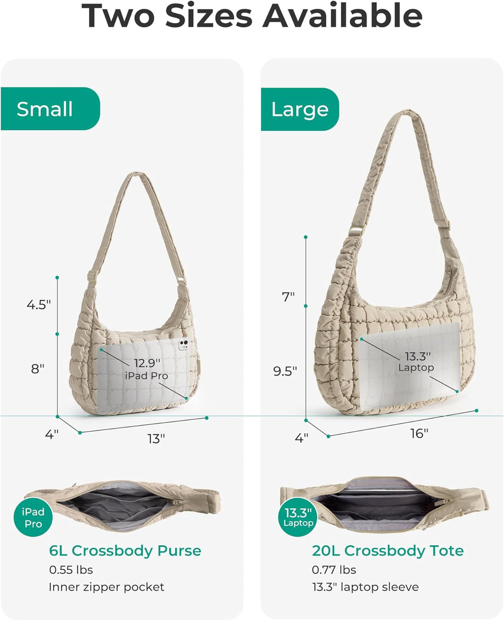 Crossbody Hobo Bag for Women with Adjustable Strap. Quilted Puffy Purses for Women Fluffy Compact Shoulder Handbag