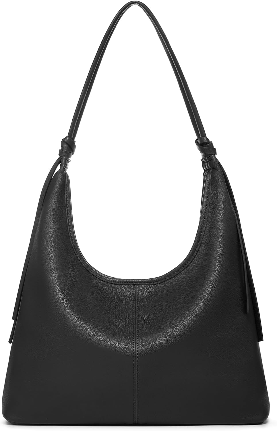 Vegan Leather Slouchy Hobo Purses for Women. Tote Handbags Shoulder Satchel with Tassel Ribbon