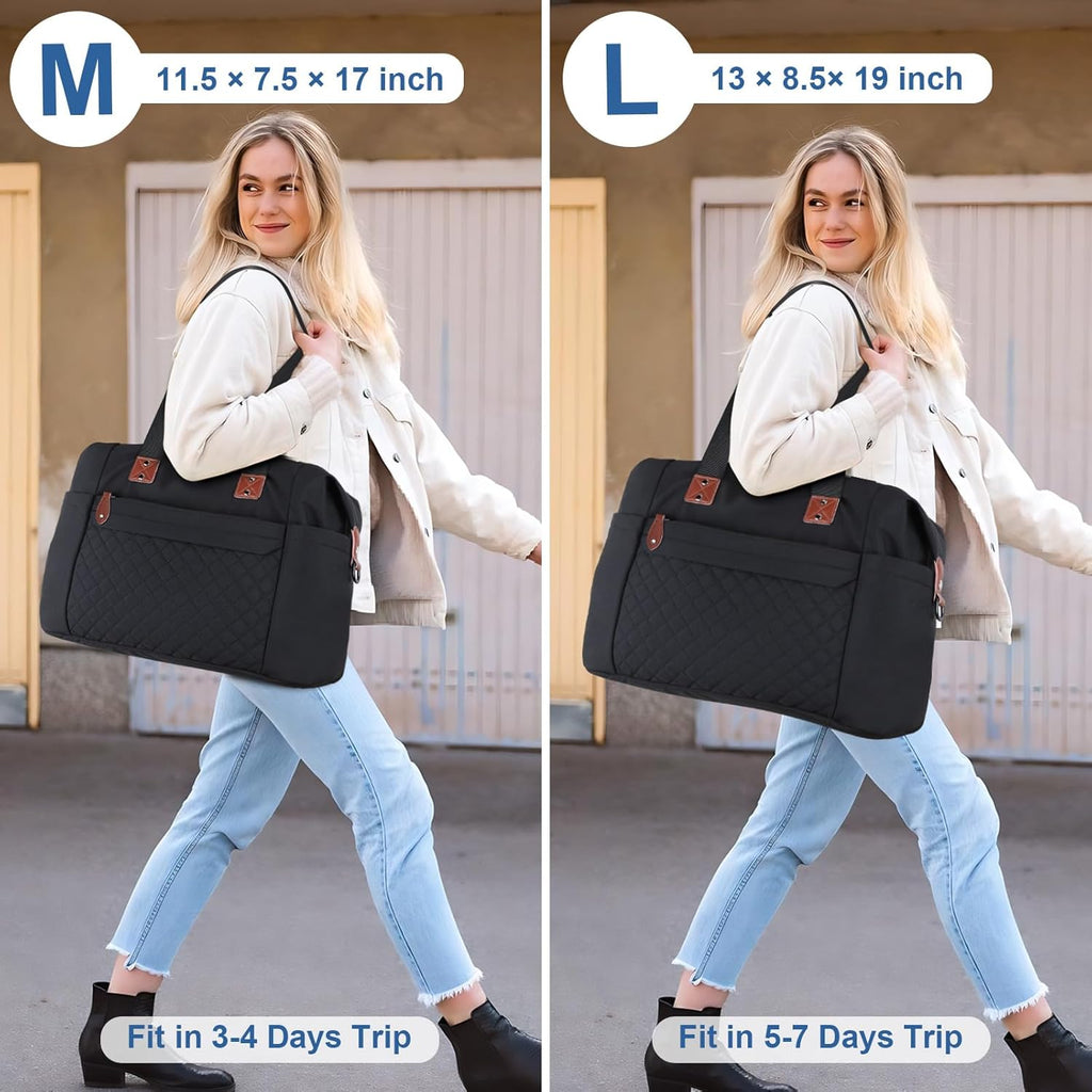 Travel Duffle Bag. Waterproof Weekender Overnight Hospital Bags for Women Men with Toiletry Bag Lightweight Carry on Personal Item Duffle Gym Bag for Travel. Airplanes. Sports