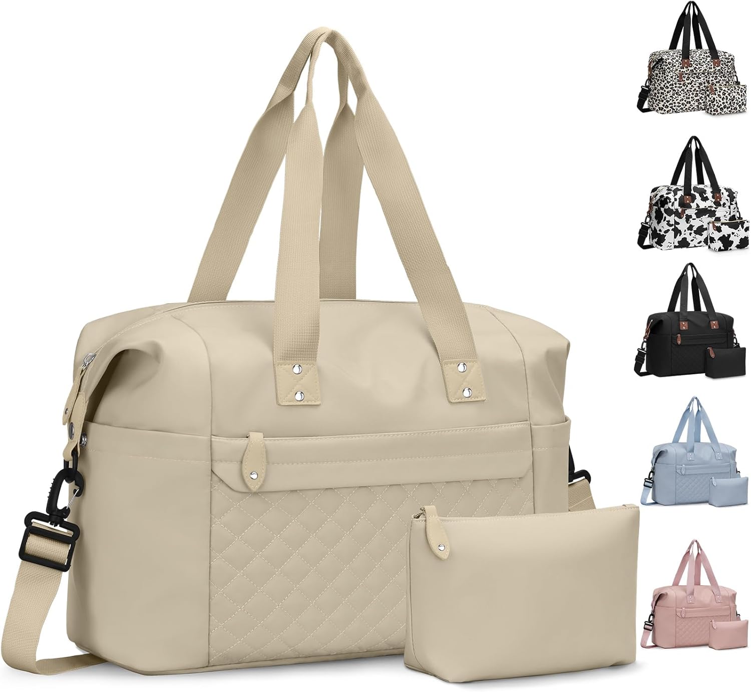 Travel Duffle Bag. Waterproof Weekender Overnight Hospital Bags for Women Men with Toiletry Bag Lightweight Carry on Personal Item Duffle Gym Bag for Travel. Airplanes. Sports