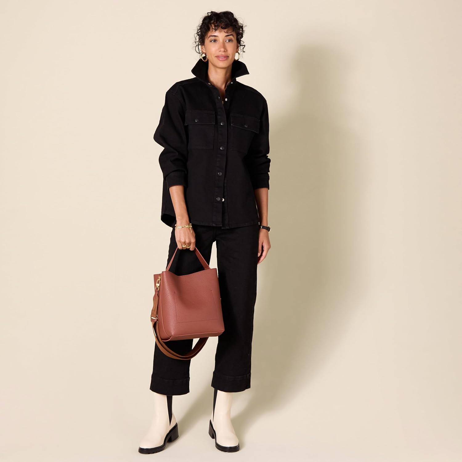 Lady's soft water bucket bag