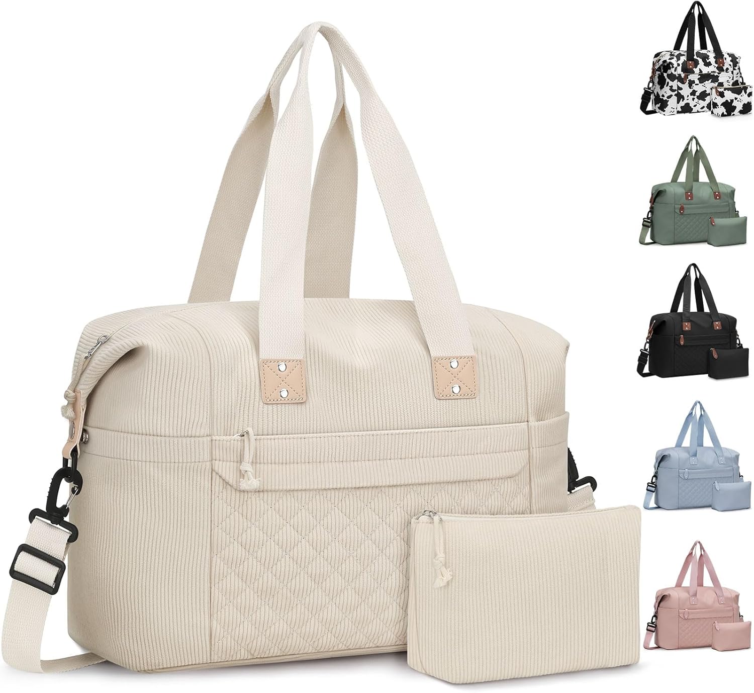 Travel Duffle Bag. Waterproof Weekender Overnight Hospital Bags for Women Men with Toiletry Bag Lightweight Carry on Personal Item Duffle Gym Bag for Travel. Airplanes. Sports