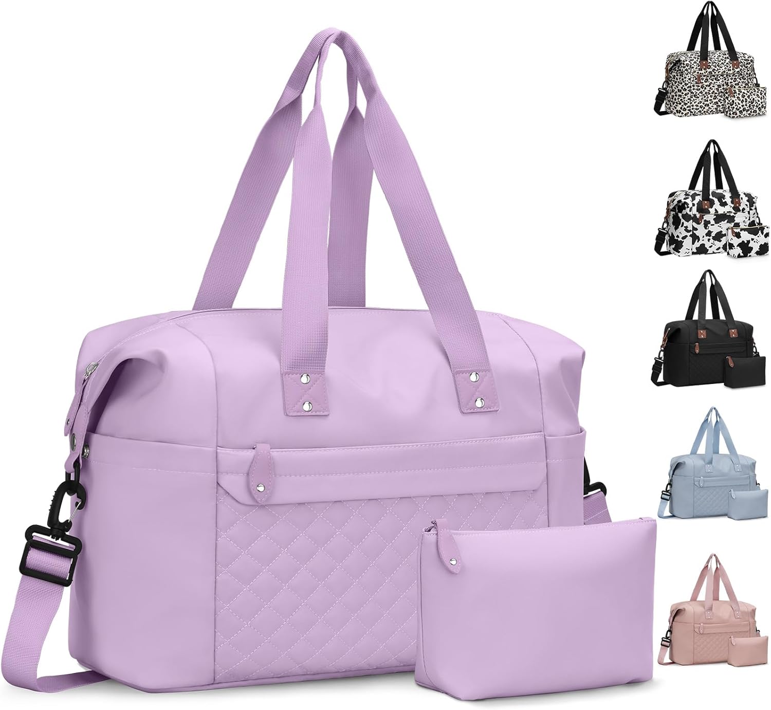 Travel Duffle Bag. Waterproof Weekender Overnight Hospital Bags for Women Men with Toiletry Bag Lightweight Carry on Personal Item Duffle Gym Bag for Travel. Airplanes. Sports