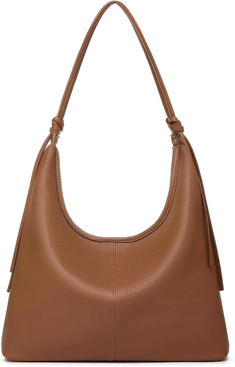 Vegan Leather Slouchy Hobo Purses for Women. Tote Handbags Shoulder Satchel with Tassel Ribbon