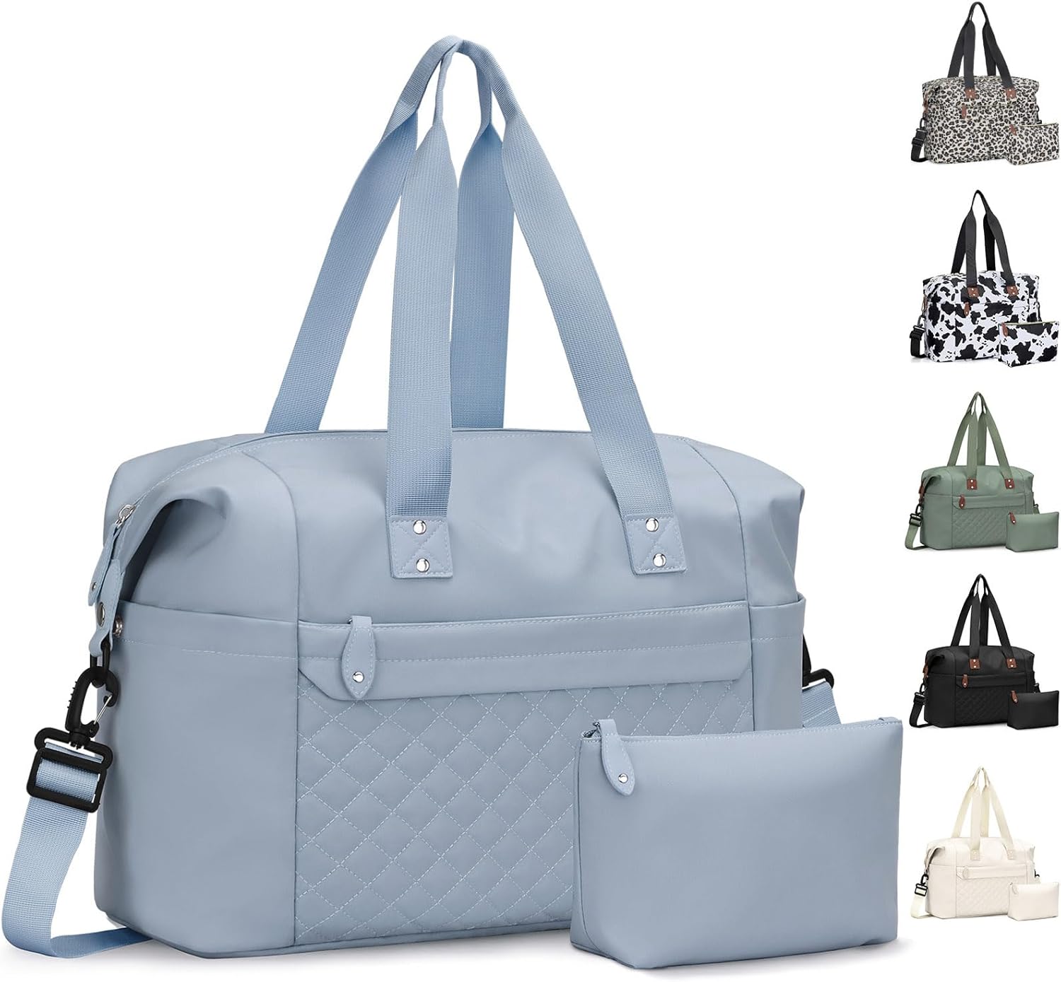 Travel Duffle Bag. Waterproof Weekender Overnight Hospital Bags for Women Men with Toiletry Bag Lightweight Carry on Personal Item Duffle Gym Bag for Travel. Airplanes. Sports