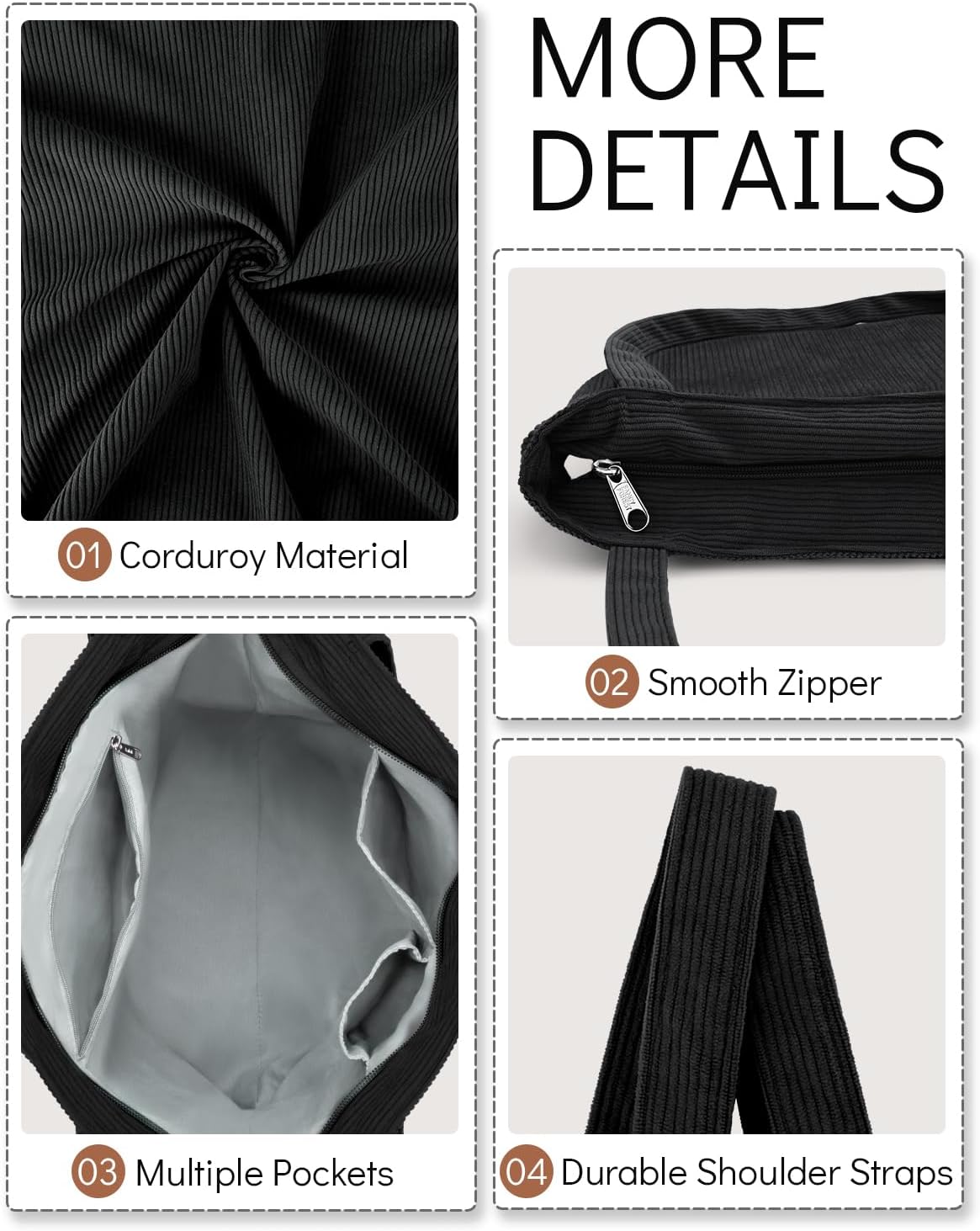 Tote Bag for Women.Hobo HandBags with Zipper.Large Capacity Casual Shoulder Handbags with Inner Pockets