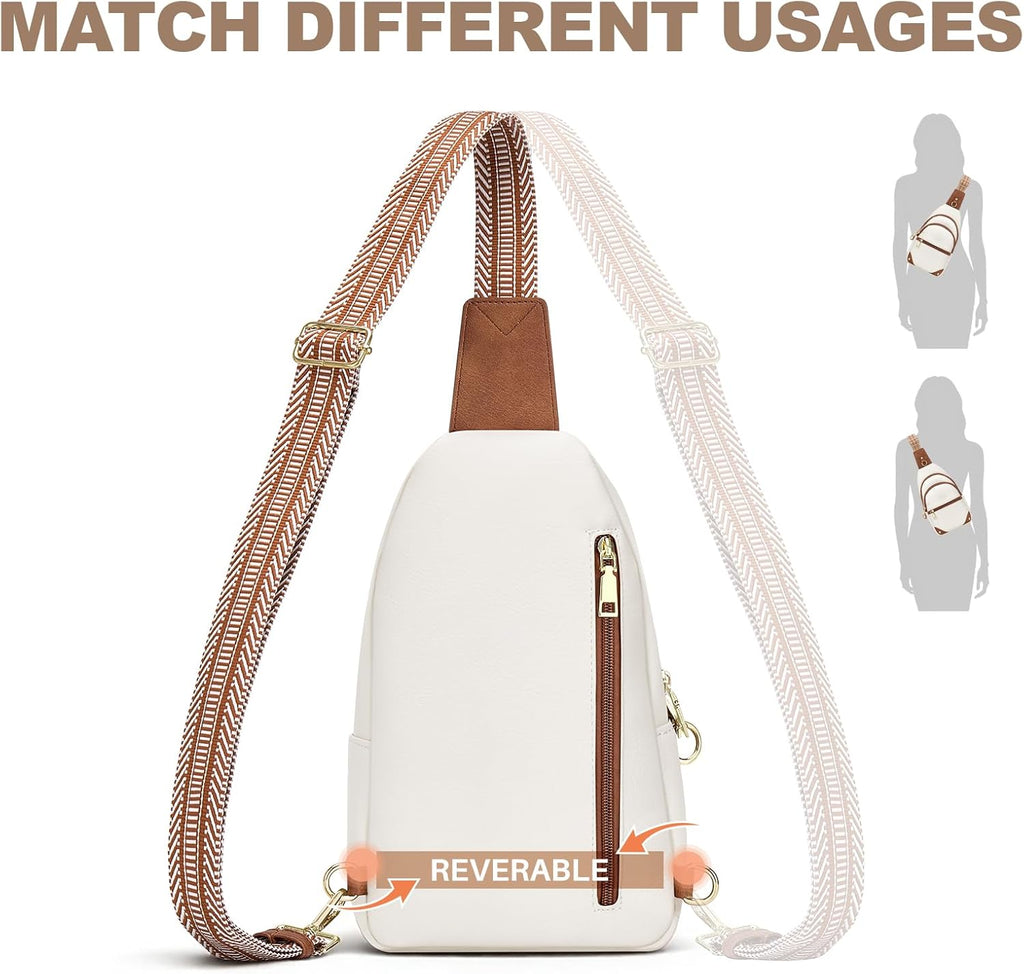 Anti Theft Crossbody Bags for Women. RFID Sling Bag Travel Purse. RFID Cross Body Purses Chest Bag for Travel Beige Brown