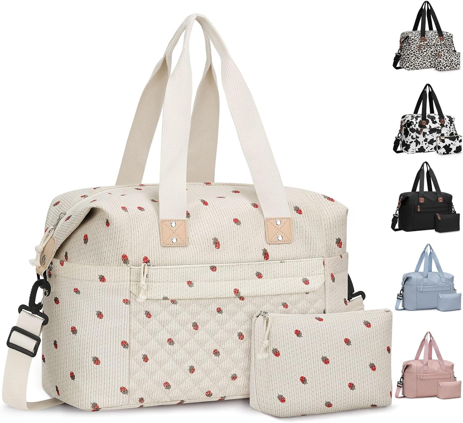 Travel Duffle Bag. Waterproof Weekender Overnight Hospital Bags for Women Men with Toiletry Bag Lightweight Carry on Personal Item Duffle Gym Bag for Travel. Airplanes. Sports