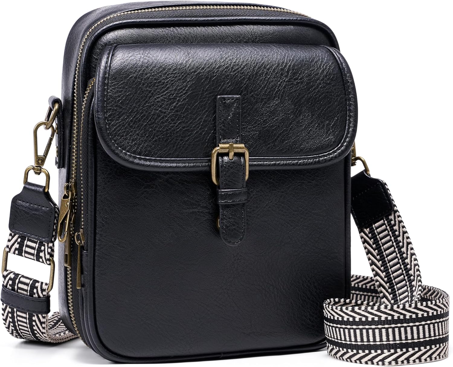 Crossbody Bag for Women Men. Vegan Leather Anti-Theft Messenger Shoulder Bag. Vintage Cross Body Purse with Card Slots