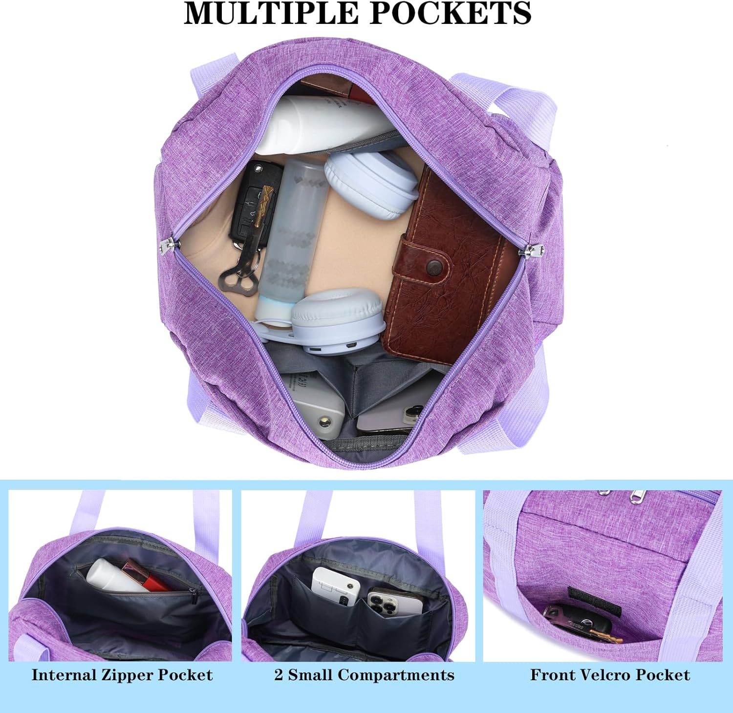 Mini Gym Bag for Women Girls. 12 inch Small Gym Tote. Lightweight Small Carry On Duffle Bag for Travel Sports