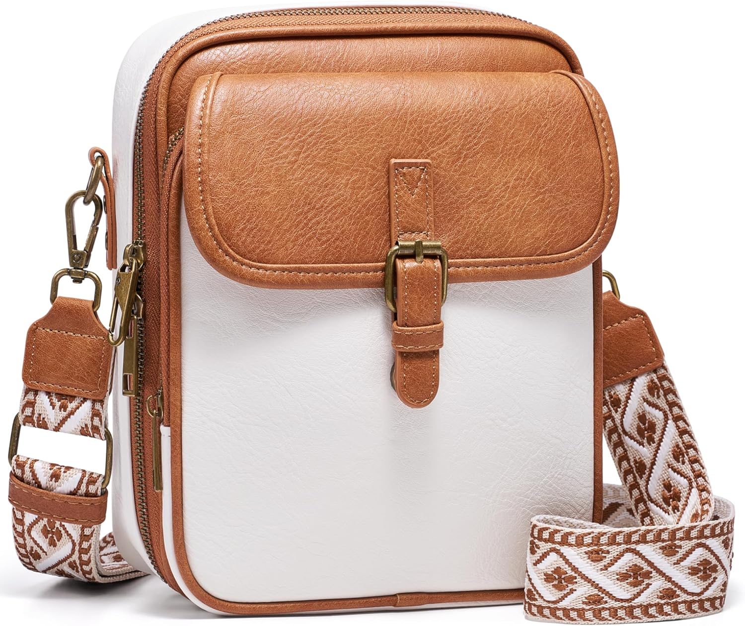 Crossbody Bag for Women Men. Vegan Leather Anti-Theft Messenger Shoulder Bag. Vintage Cross Body Purse with Card Slots